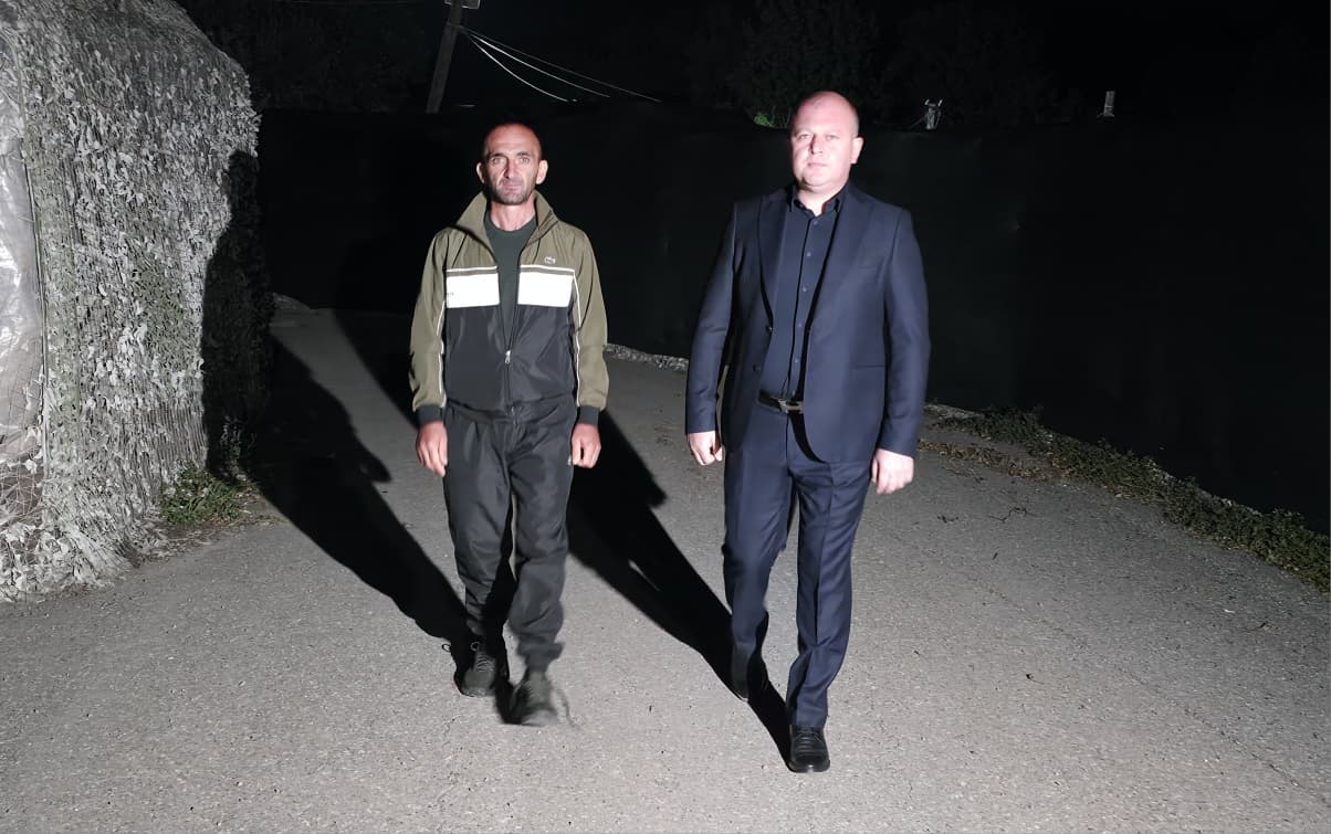 Gamlet Margvelashvili released and transferred to the Georgian authorities at Ergneti (photo: Georgian State Security Service)